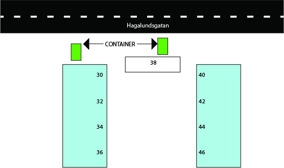 Containern flyttad